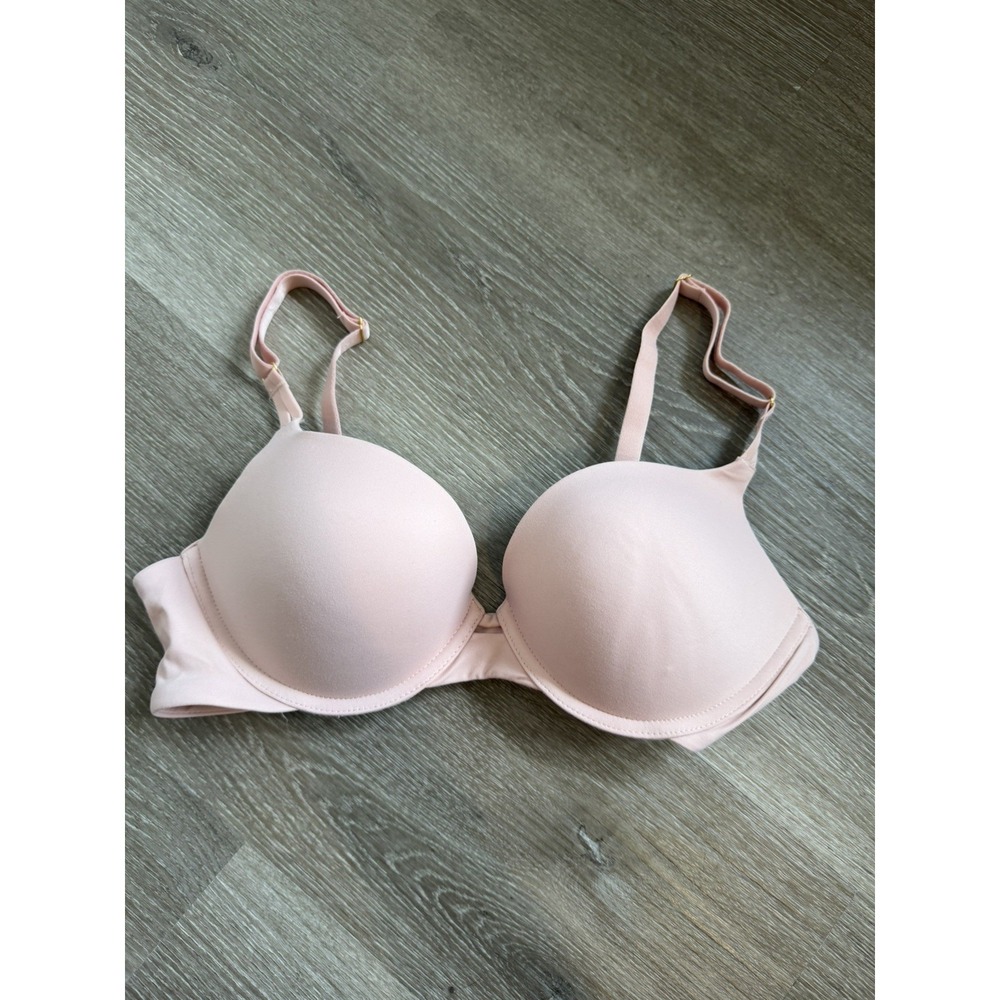 JoySpun Women Pink Underwire Bra 36B JS695 Nylon Spandex Hook Eye Closure